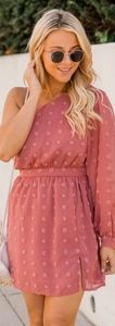 Pink Lily rose off the shoulder size S dress